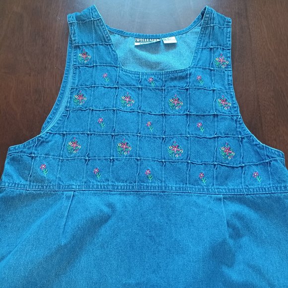 Speculation Sport Size S Women’s Vintage Jean dress Sleeveless Embroidered - Picture 11 of 12